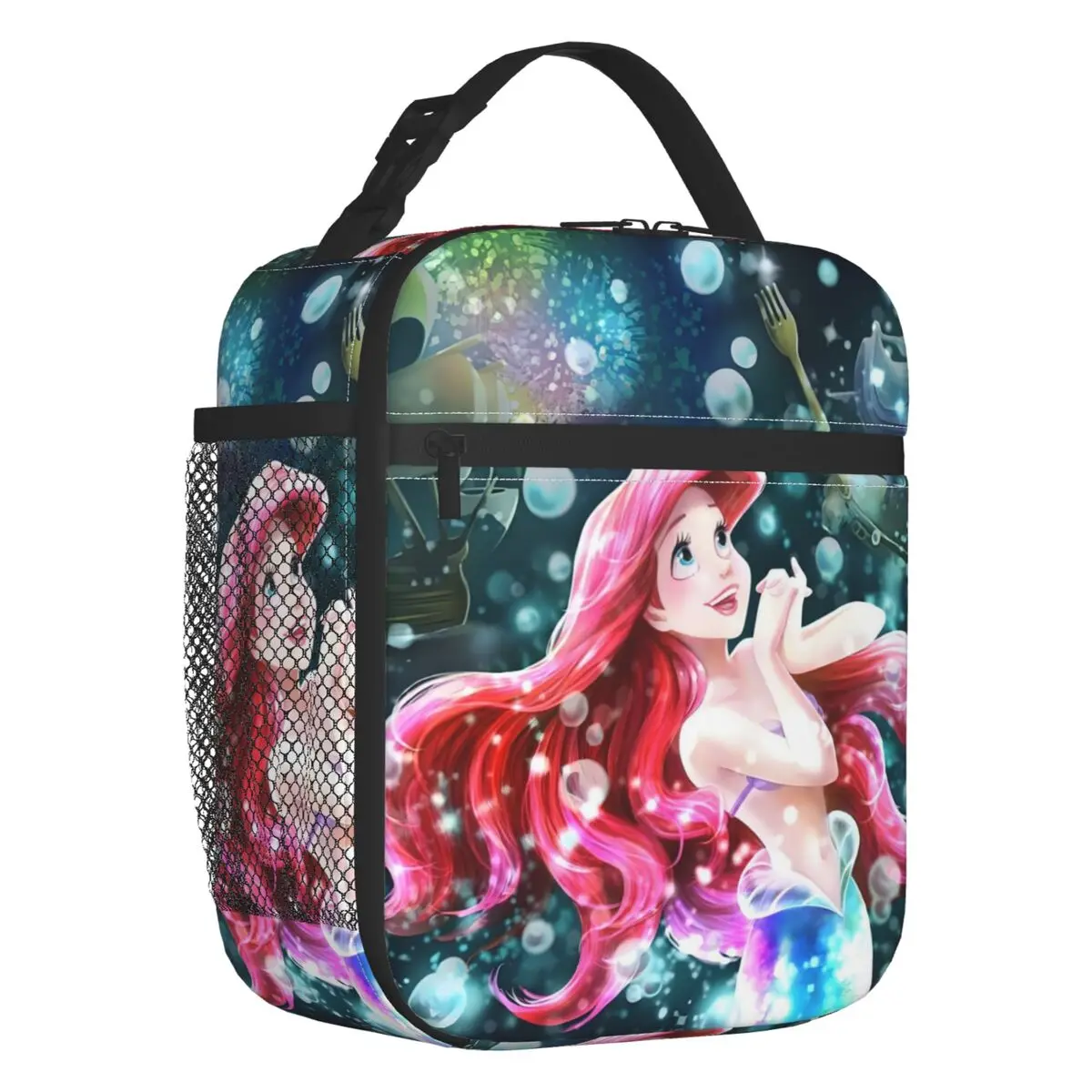 

The Little Mermaid Insulated Lunch Bags Kawaii Princess Anime Portable Cooler Thermal Food Lunch Box Outdoor Camping Travel