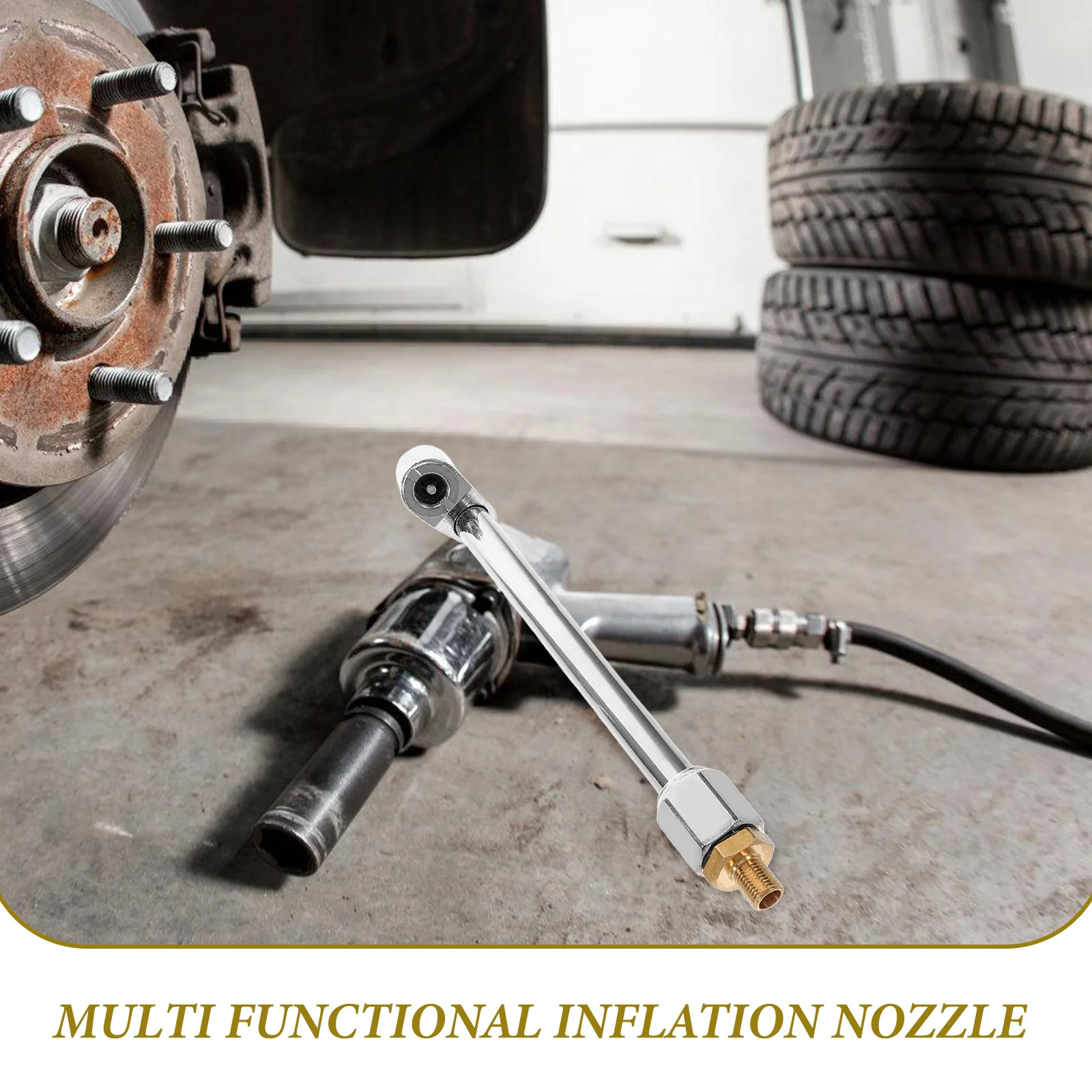 4Pcs Inflator Hose Adapter - Metal Tire Inflator Nozzle with Dual Head Air Chuck for Bicycle Motorcycle Rv Truck - Air