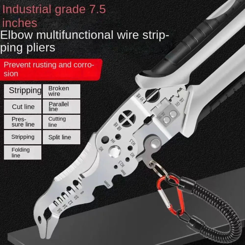 

Durable Multifunctional Wire Strippers Cutting Crimping Splitting Elbow Wire Cutter Wire Stripper Tool