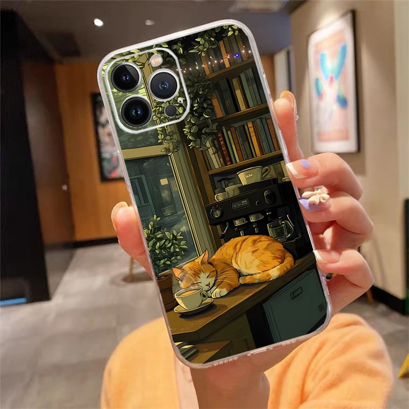 حافظة هاتف Carcasa Funda لهاتف آيفون 17 Pro Max 17 Air 16 15 14 13 Pro Max 15 16 Pro 15 Plus حافظة جمالية لليلة القهوة