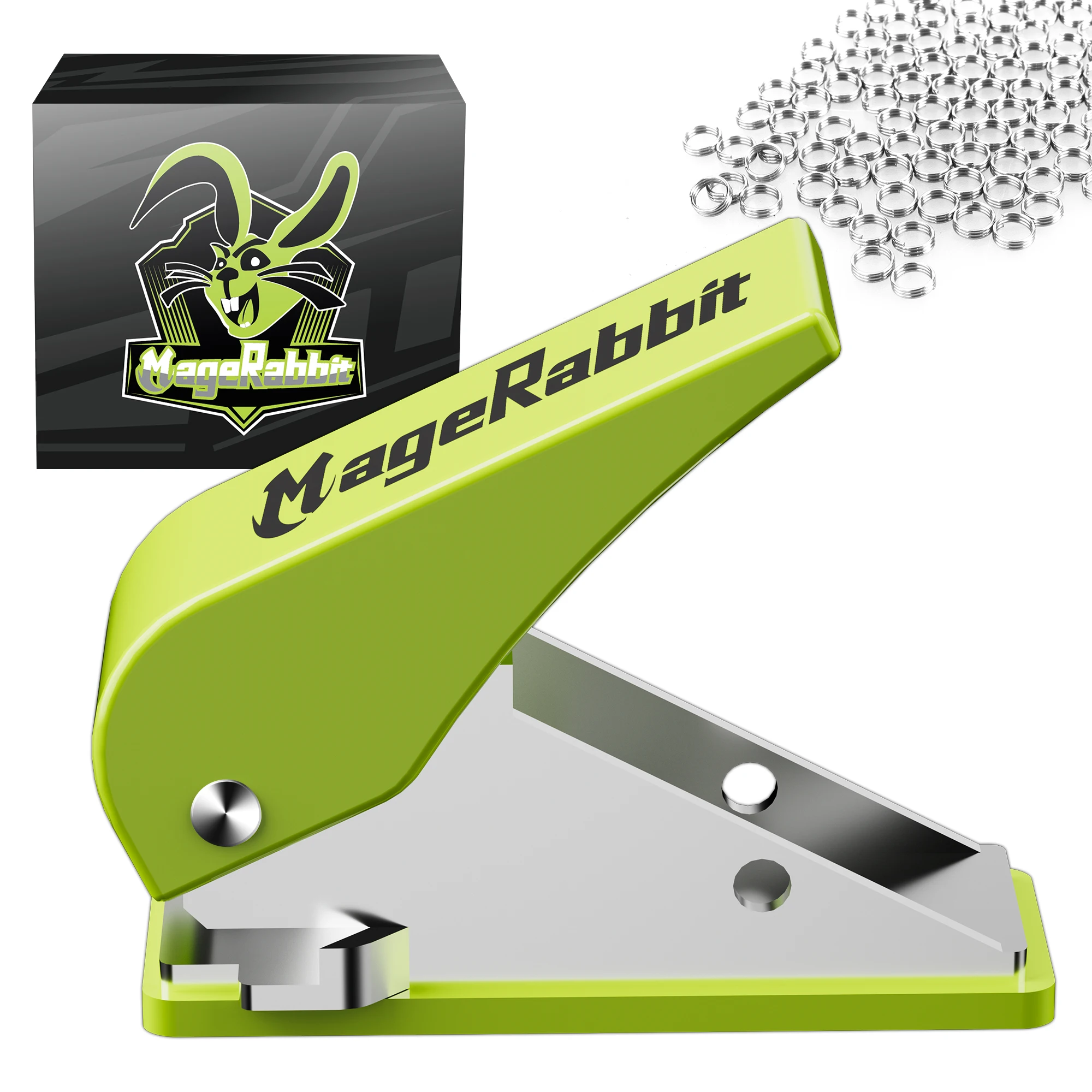 MageRabbit Dart Flights Puncher + 100 Stück Metall-O-Ringe Pro-Zubehör für Stahl-/Darts mit weicher Spitze Schwarz/Rot/Weiß/Schwarz – Detail 2