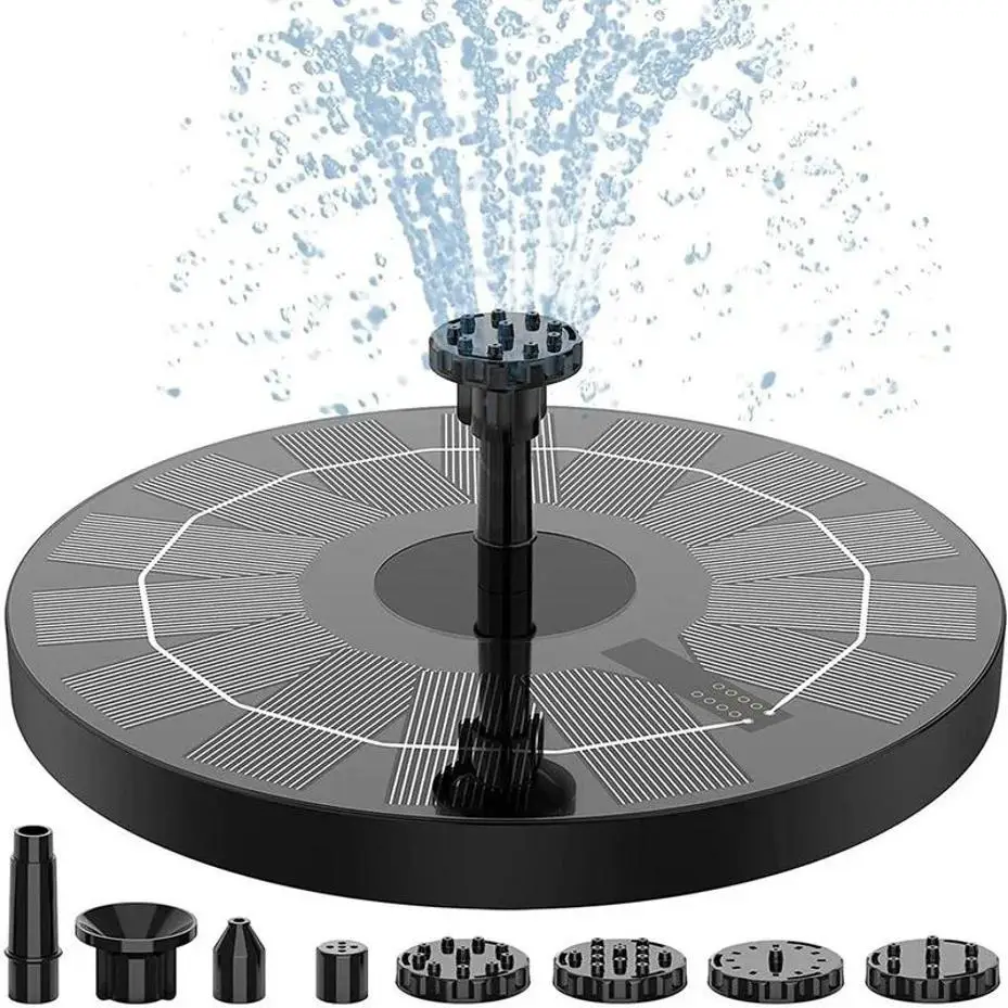 Water Source Mini Solar Water Fountain Pool Pond Waterfall Garden Decoration Outdoor Bird Bath Solar Powered Fountain Floating