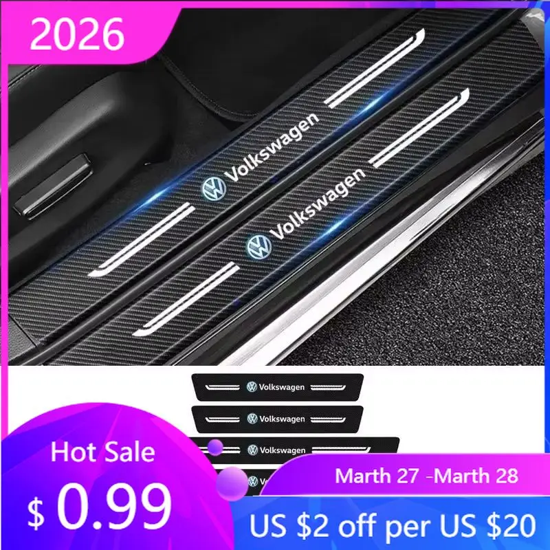 

VW GTI GOLF 2026 Горячие наклейки на бампер багажника автомобиля VW VOLKSWAGEN, защитные наклейки на порог для Volkswagen Passat Tiguan