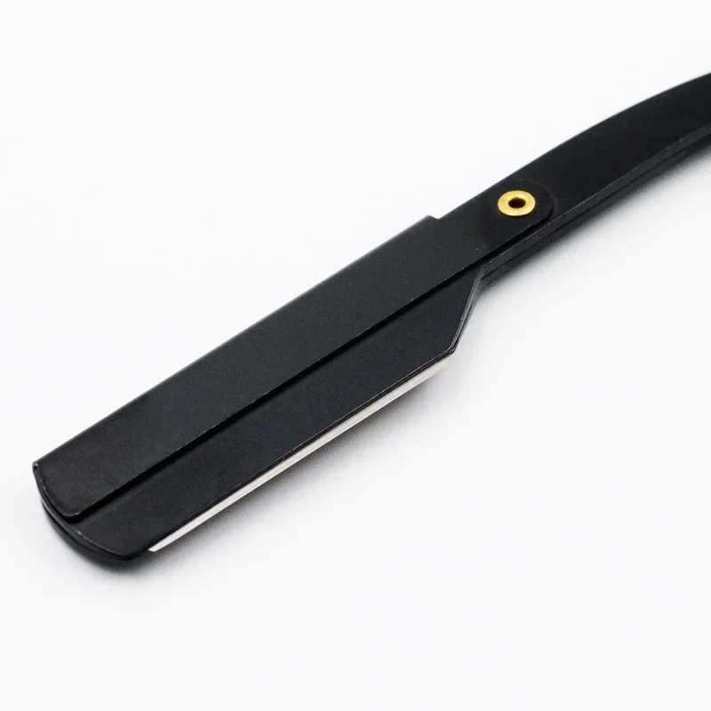 

Прямые лезвия для бритья из нержавеющей стали, складные, винтажные, для парикмахера, парикмахерской, домашнего использования, черная бритва-триммер