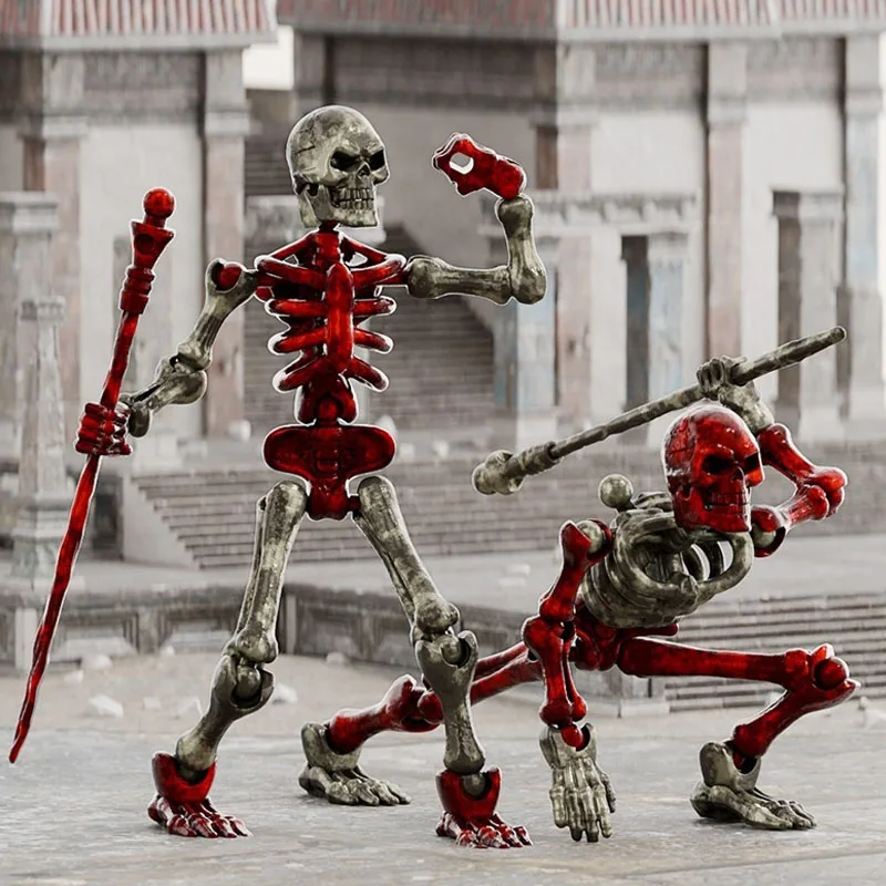 Heißer 6 stücke Action Figure Tod Gott Skeleton Multi-Joint Mobile Shapeshift Roboter, Halloween Action Puppe Dekorative Ornamente spielzeug