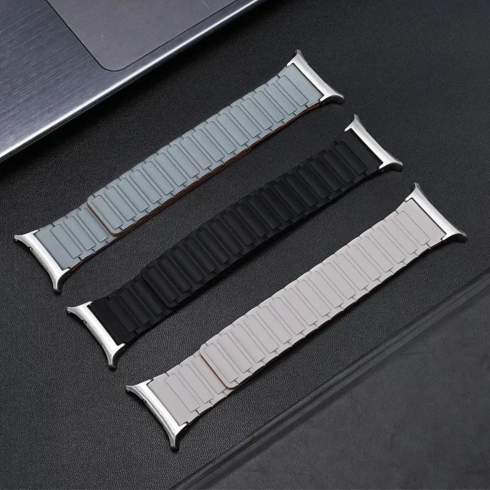 สายซิลิโคนแม่เหล็กสําหรับ Galaxy Watch 7 Ultra 47 มม.สร้อยข้อมือสําหรับ Galaxy นาฬิกา Ultra 47 มม.ไม่มีช่องว่าง Quick สายรัดข้อมือใหม่