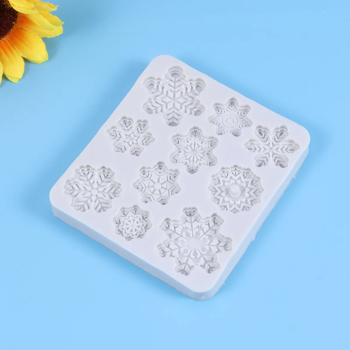 10 Cavity Christmas Snowflake Fondant Baking Molds Cake Mould Silicone Chocolate