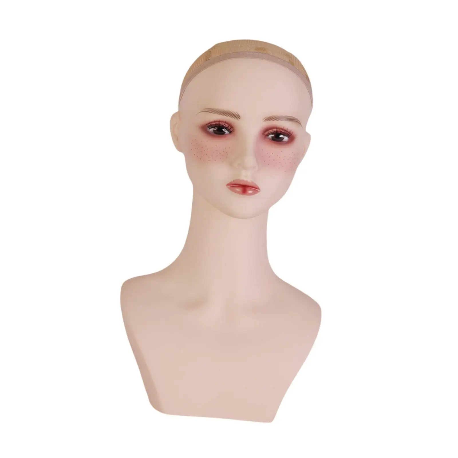 Cosmetology Manikin Wig Display Stand, Female Mannequin Head with Shoulder for Styling, Hat Eyeglasses Wig Making and Display