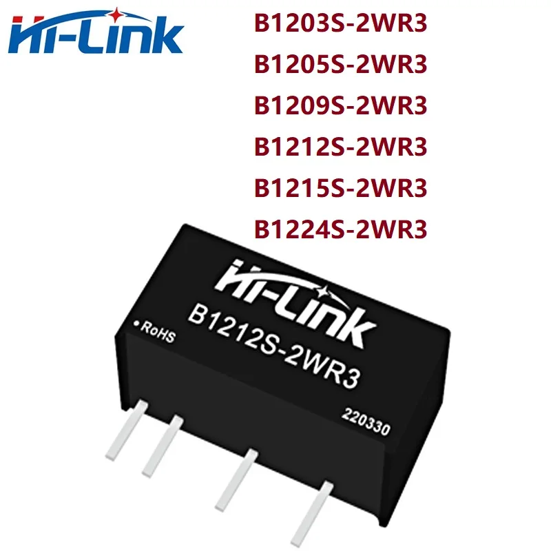 

HI-Link New 1pcs Factory 2W 12V B1212S-2WR3 Smart Home High Efficiency DC DC Converetr Isolated Switching Power Supply Module