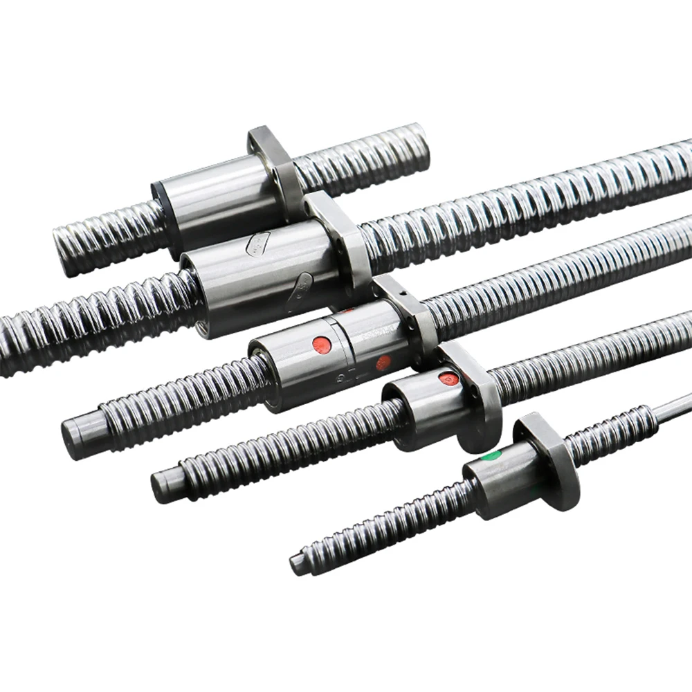 High Rigidity C7 C5 Grade Customized Length 63mm Diameter 10mm Diameter Ball Screw for CNC Machine
