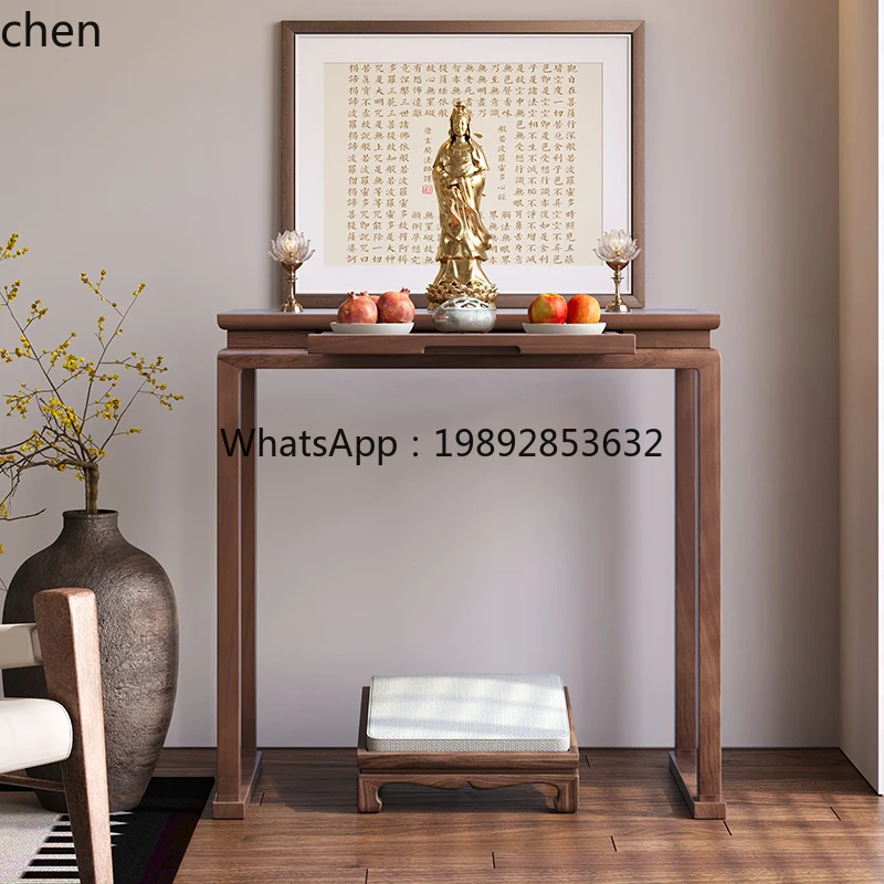 Solid Wood Minimalist Offering Incense Case Buddhist Hall Offering Incense Buddha Table Offering Immortal Table