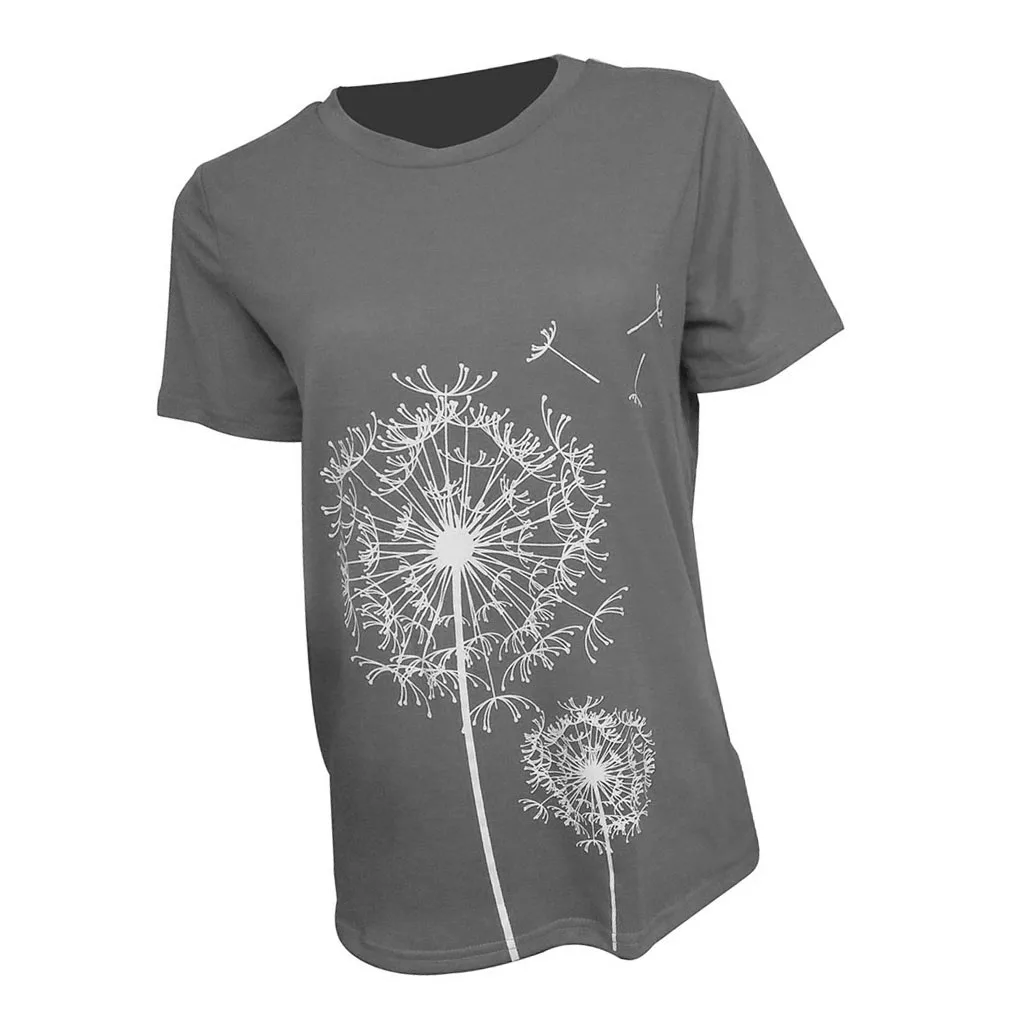 Camicie da donna girocollo manica corta tarassaco stampato ple Style T-shirt estive Abbigliamento casual unisex Abbigliamento quotidiano