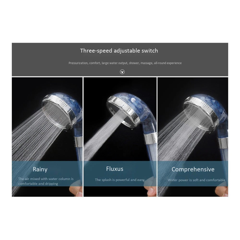 3-Speed Water Outlet Mode High Quality Residual Removal PP Sediment Filtered Shower Head Filter Pure Shower