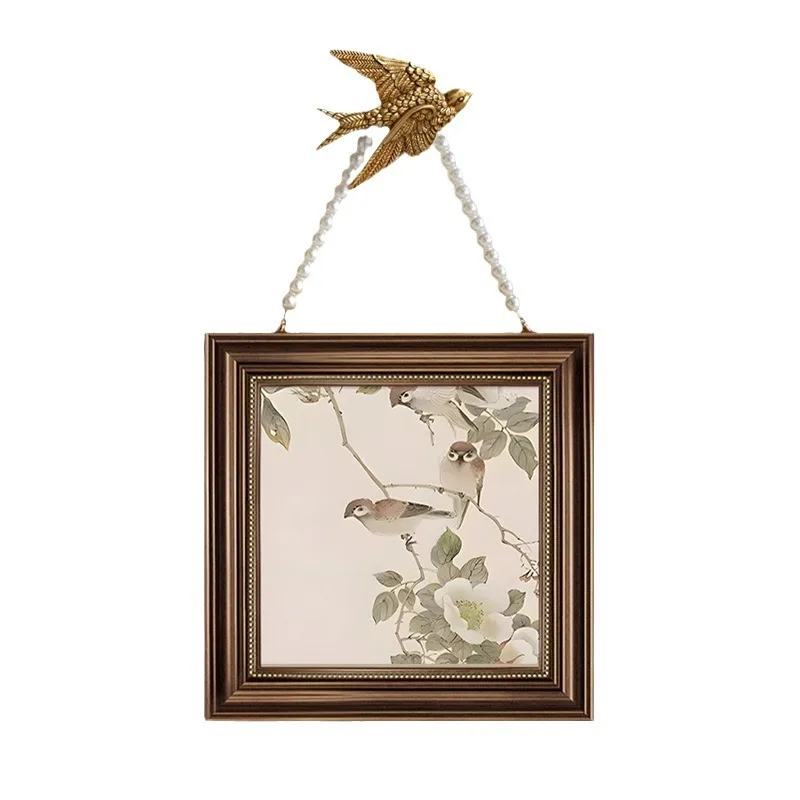 

French antique style guest entrance living room decoration new Chinese retro corridor bedroom wall hanging paintings