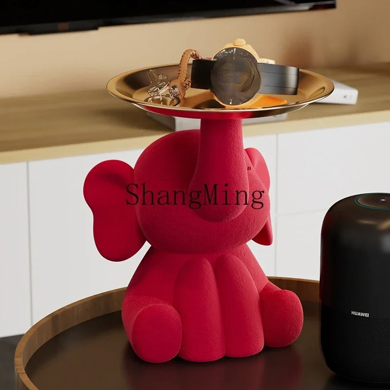 CLL red flocking home jewelry cute living room layout decoration porch storage ornament