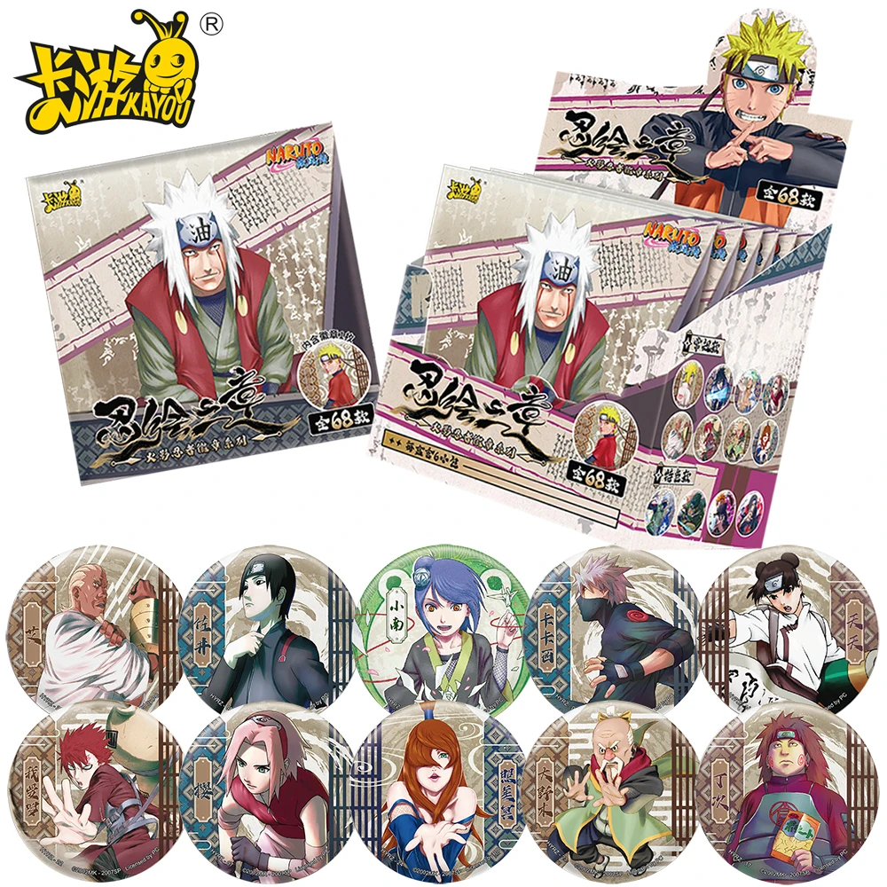 

KAYOU Genuine Naruto Anime Peripheral Circular Badge Toy Handsome Protagonist Uchiha Sasuke Creative Brooch Backpack Accessories