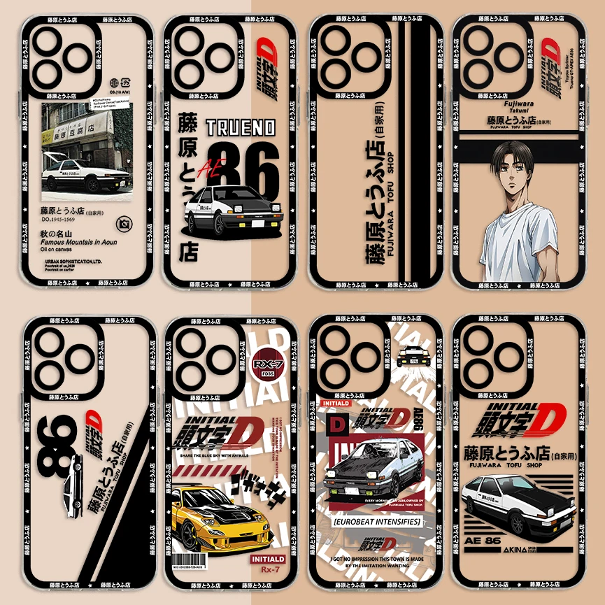 Japan Anime INITIAL D Clear Case For Samsung A73 A72 A71 A55 A52 A51 A50 A42 A35 A33 A32 A31 A30 A24 A23 A22 A13 A12 5G Cover