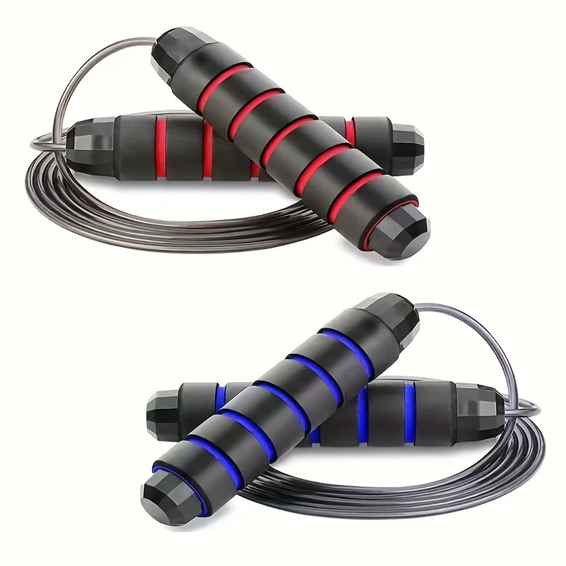 2 Pcs/Pack Adjustable Jump Rope Set - Red And Blue Fitness Speed Jumping Rope for Men Women- Workout Exercise Jump Rope