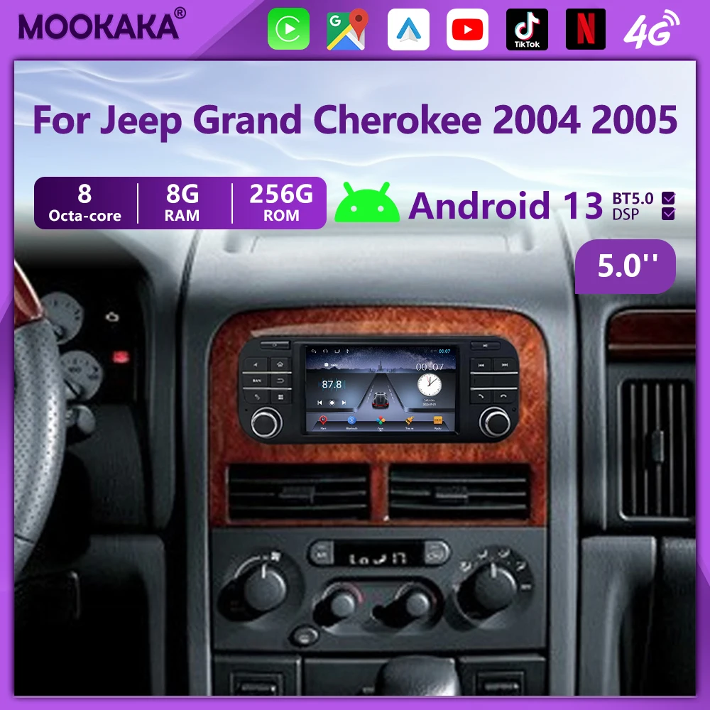 

Car Radio For Jeep Grand Cherokee Dodge Chrysler Wrangler 2004 2005 Android Stereo Receiver Autoradio Multimedia Player GPS 2Din