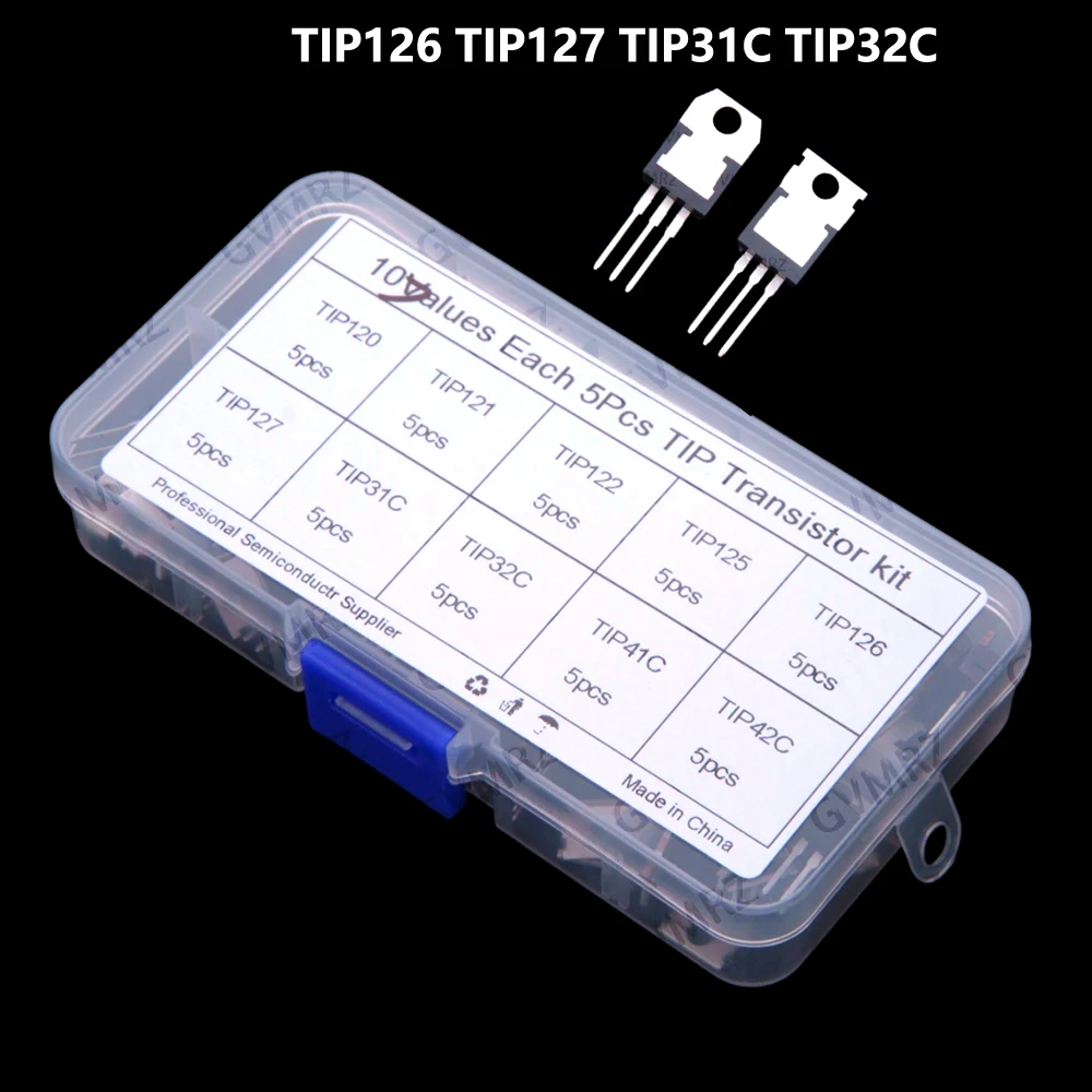 10Values To-220 TIP126 TIP127 TIP31C TIP32C ​​Each 5PCS Transistors TIP121 TIP120 TIP122 TIP125 TIP41C TIP42C