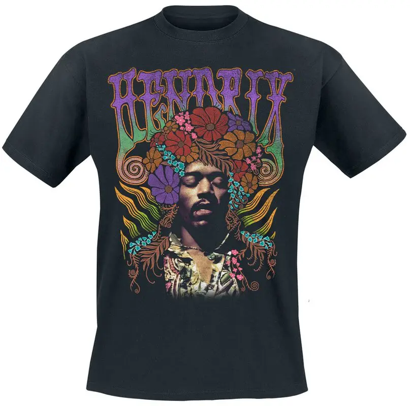 Camiseta Flower Power Jimi Hendrix Band, camiseta gráfica 100% de algodón, ropa de calle de verano para hombres y mujeres
