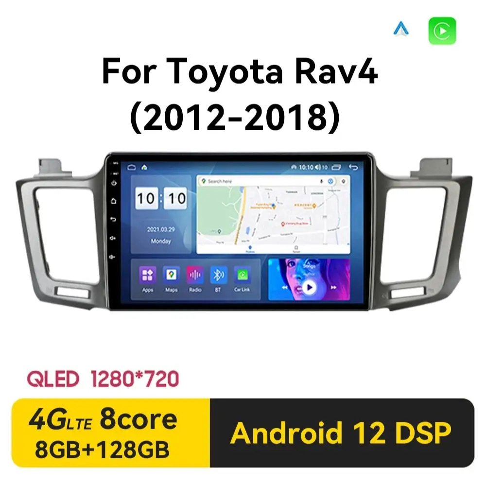 

Android 12 Car Radio Multimidia Video Player Navigation GPS Stereo For Toyota RAV4 RAV 4 2012-2018 2din Head Unit Carplay