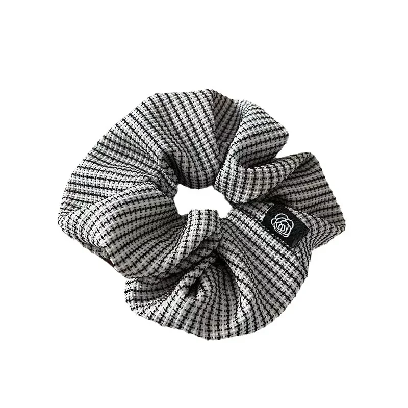 Scrunchie Vintage a cuadros para mujer, bandas elásticas para el cabello, Scrunches elegantes, accesorios para el cabello de diseñador, Coleta,