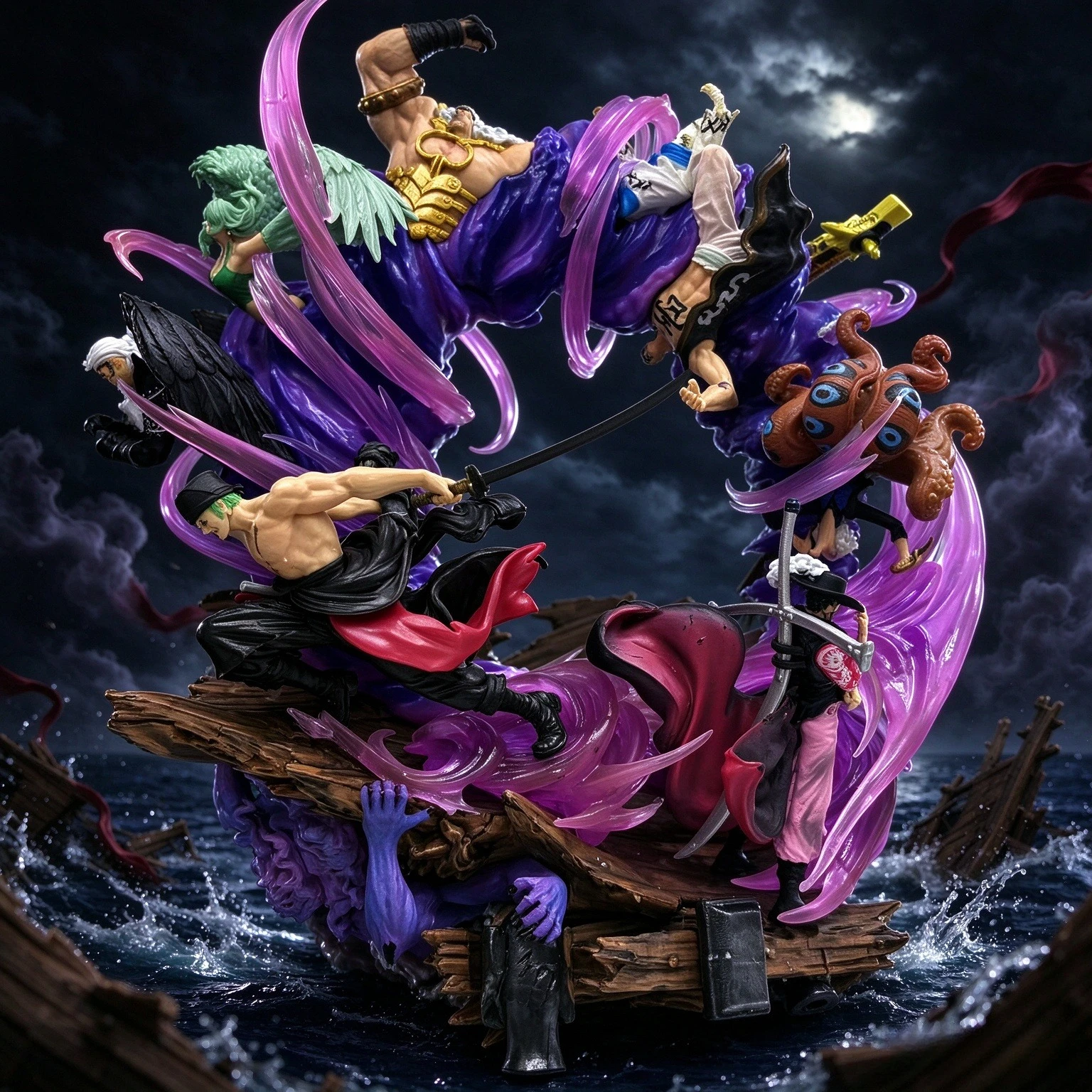 Hot One Piece Anime Figures Zoro Gk Figurine Onigashima King Of Hell Action Figure Pvc Statue Model Decoration Gift Toys