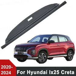 Rear Trunk Cargo Cover For Hyundai Ix25 Creta 2020-2024 Shield Shade Curtain Partition Board Privacy Blinds Security Accessories