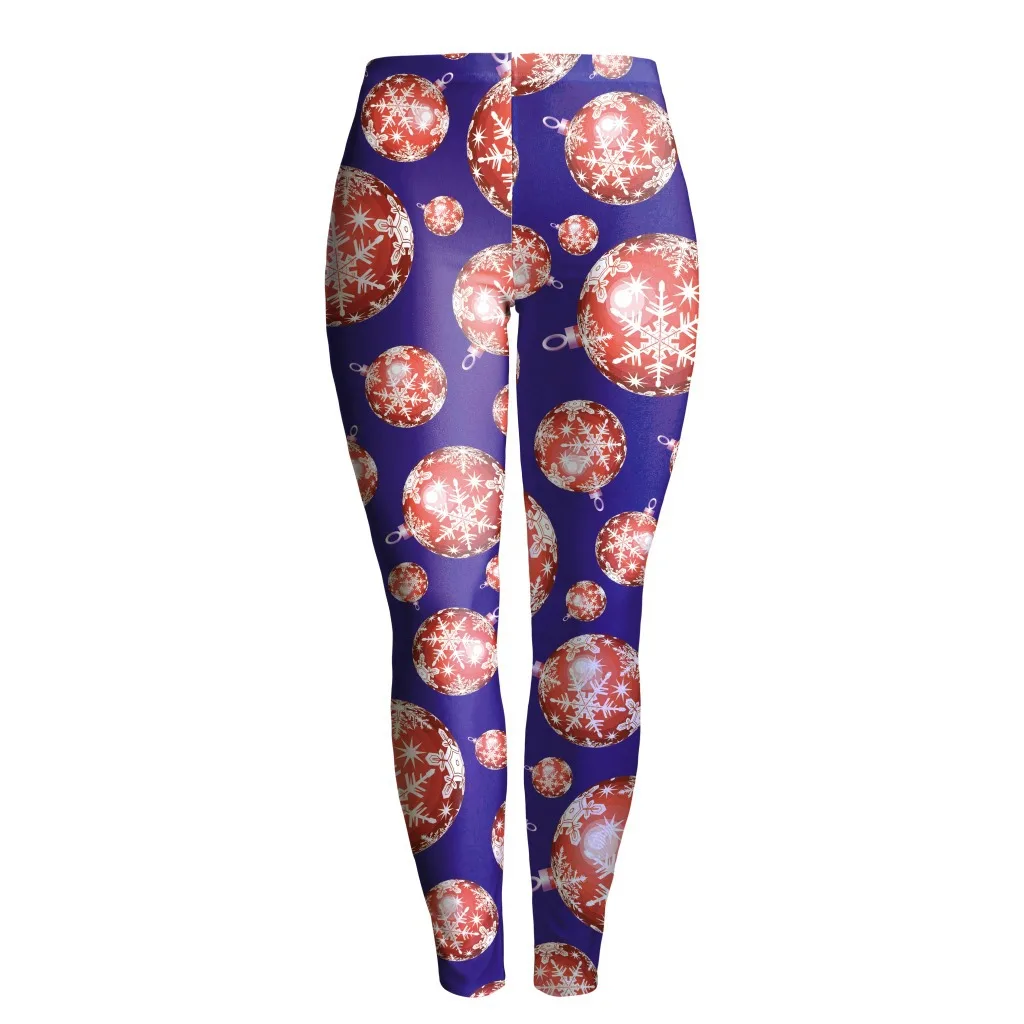 Nadanbao-pantalones de fiesta navideña para mujer, mallas con estampado de árbol de Navidad, medias elásticas, pantalones de cintura media