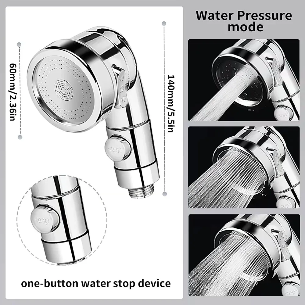 Shower Faucet Set With Hose and Holder 3 Modes Handheld Shower Head Tap Extend Sprayer Sink Boost Bathroom Hair Washing Shower