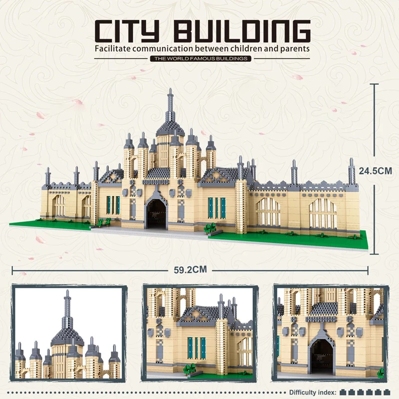 Street View Oxford Britain Cambridge University Castle Micro Building Blocks Idea City Architecture School Bricks Toys For Kid