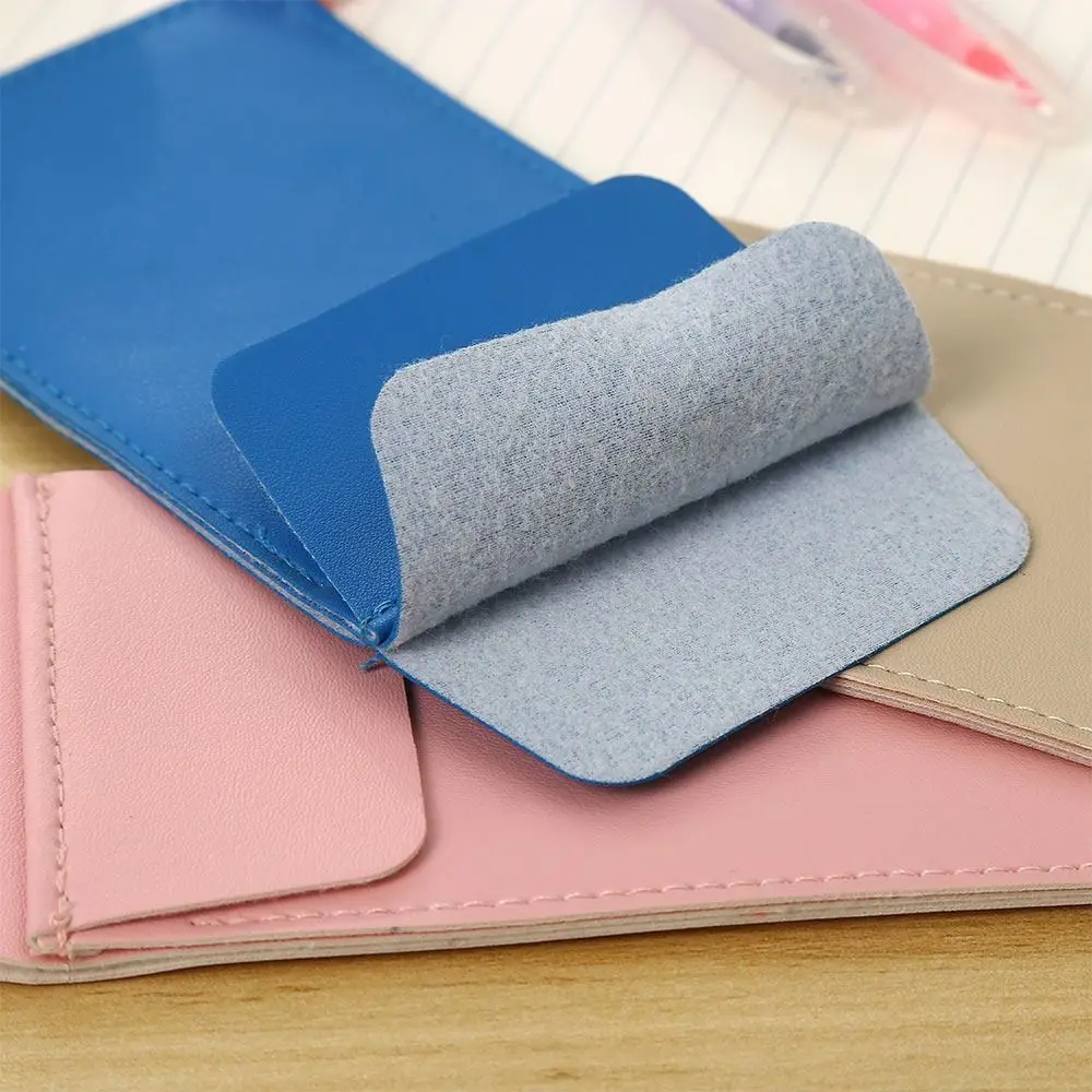 2PCS High Quality Portable Leather Pen Bag Double-Layer Leak-Proof Pen Pouch Pocket Protector Pencil Case Pen Holder