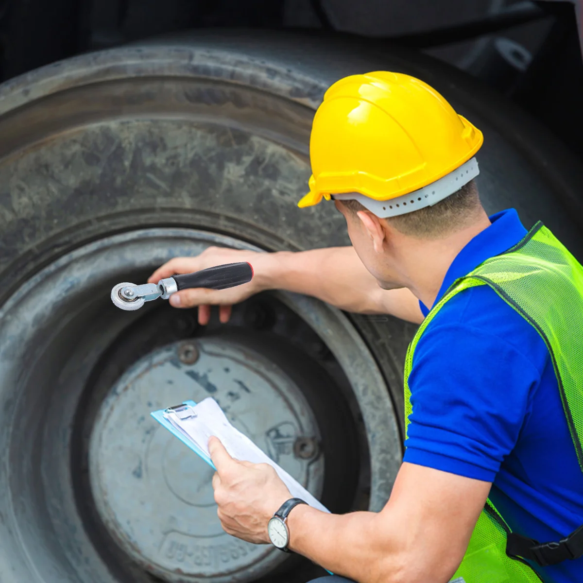 

3 pcs Universal Tire Filling Compacting Roller Durable Wood Handle Tire Repair Tool Set For Car Sound Deadener Installation