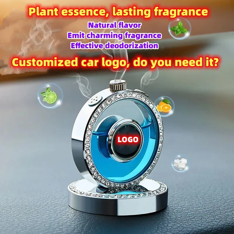 Creative car logo, customized diamond mounted car fragrance, car perfume, center console accessories, air freshener, fragrance