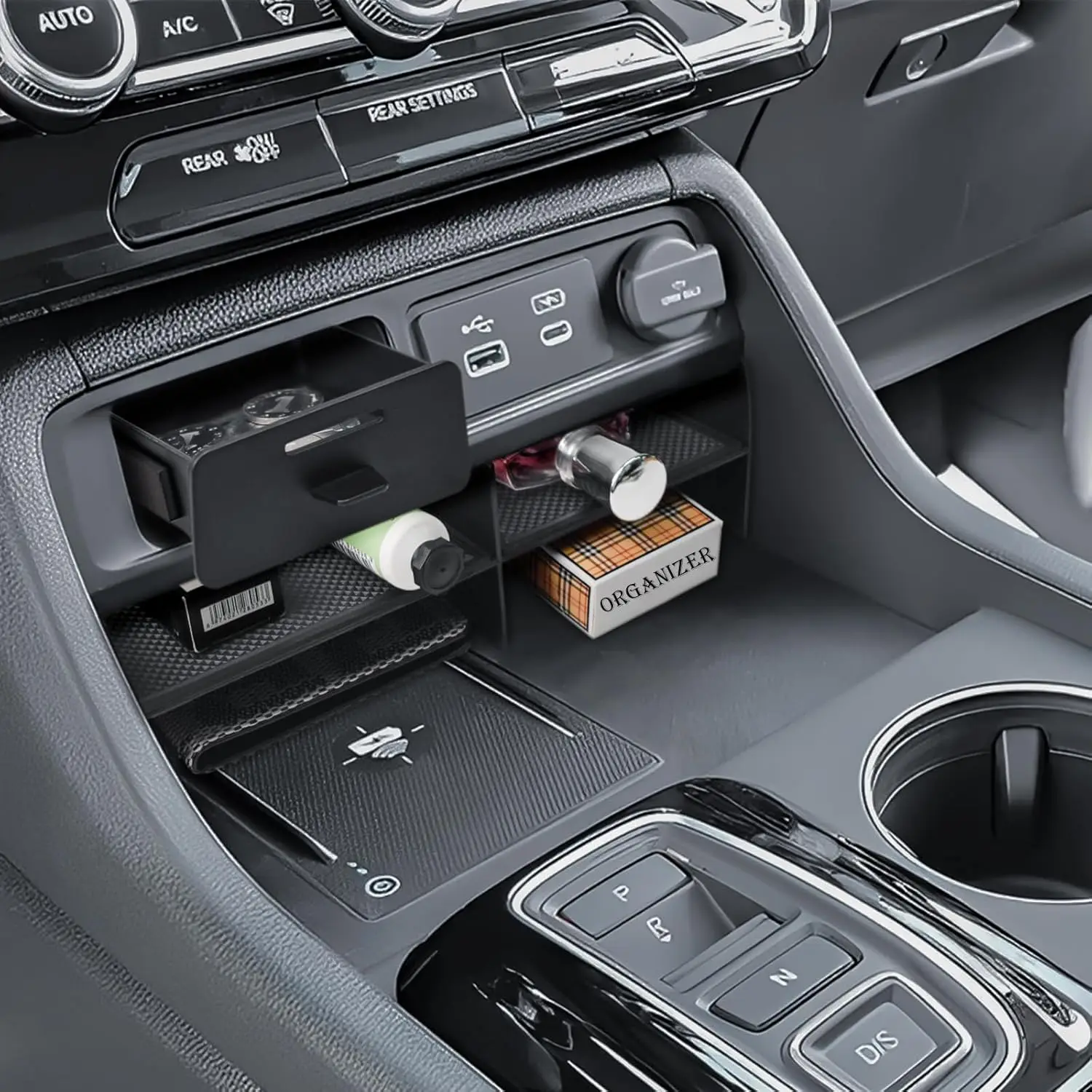 

2pcs Center Console Organizer for Honda Pilot 2023-2025/2026 Passport Interior Accessories, Middle Glove Box Hidden Armrest Box