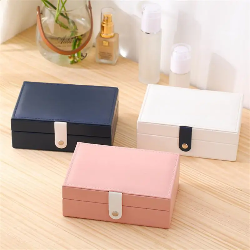 Fashion PU Leather Jewellery Storage Boxes Portable Travel Jewelry Box Necklace Earrings Ring Jewelry Organizer Display Case