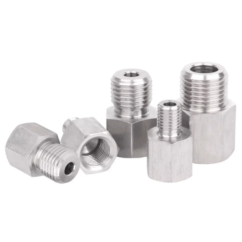 Peijian 304 Stainless Steel Pipe Fitting Connector Adapter G1/8 G1/4 G3/8 G1/2 G3/4 G1 Female Turn To Male For Pressure Gauge