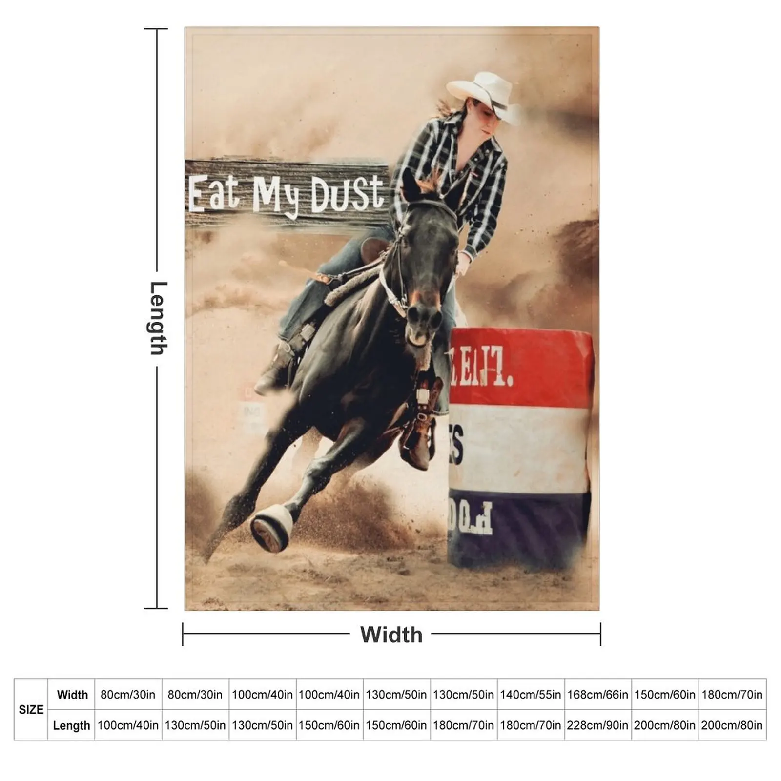 RODEO BARREL RACER QUOTES, ART AND DESIGNS Throw Blanket couch cozy soft plush fuzzy picnic outdoor blanket