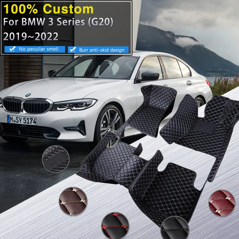 

Car Floor Mats For BMW 3 Series G20 2019~2022 Mat Rugs Protective Pad Luxury Leather Carpets Car Accessories 320 330 318 320i