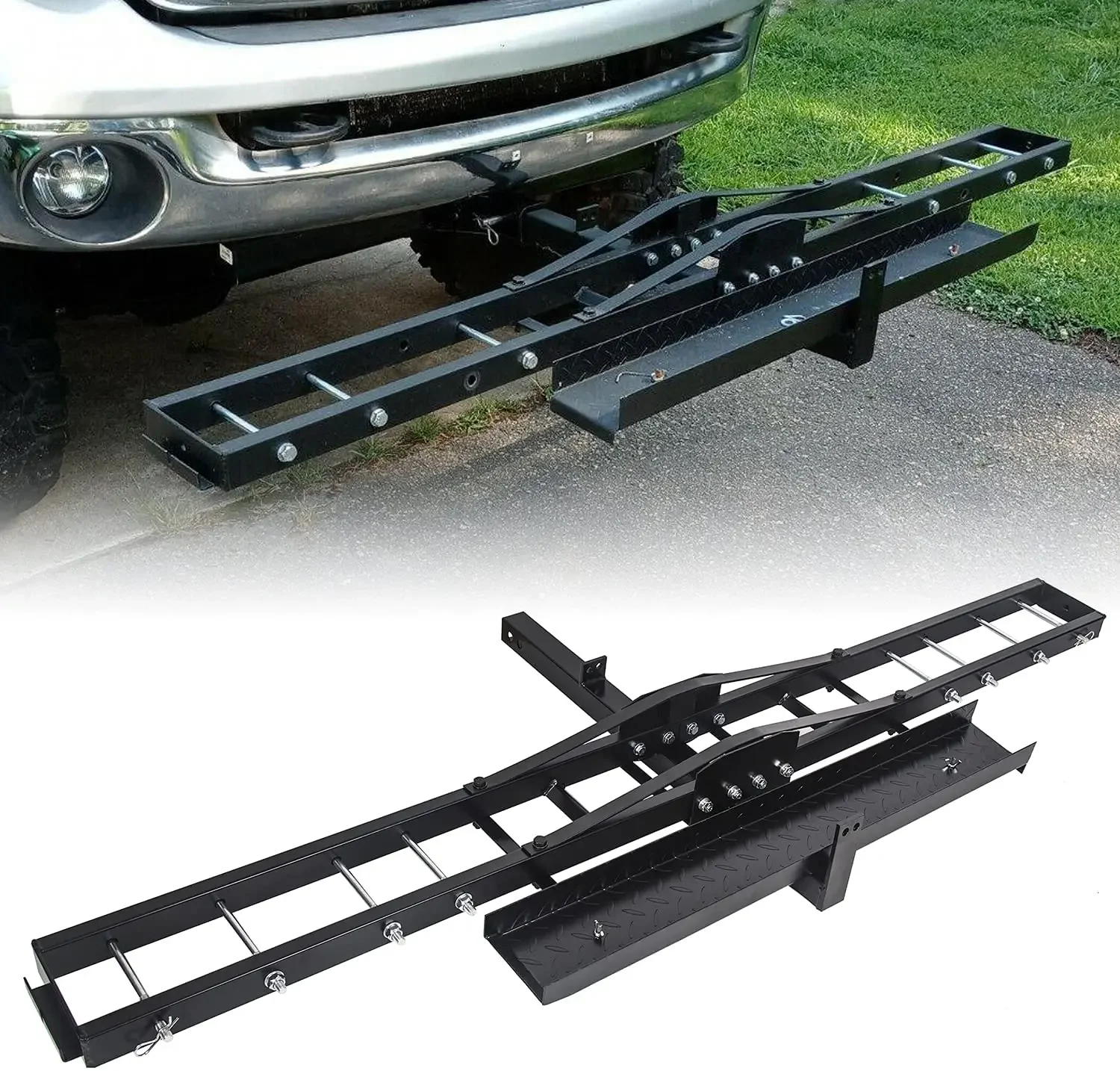 

ApolloAnti-tilt locking device 500LBS Steel Motorcycle Scooter Carrier Hauler Hitch Mount Rack