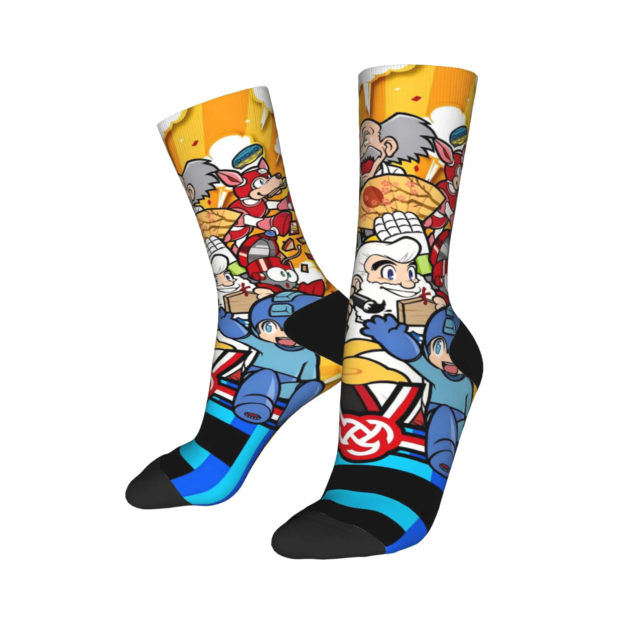 Game Mega Robot Man Stockings  Custom Trendy Socks Winter Anti Bacterial Socks Adults Men Running Sports Breathable Socks