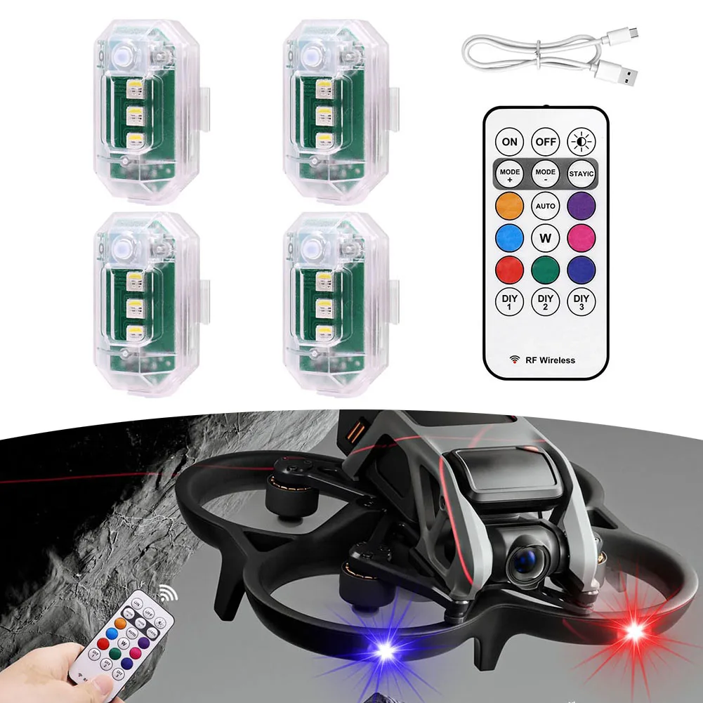 Remote Controlled Multi Color Wireless LED Strobe Lights 4PCS Rechargeable and Waterproof Night Lighting Solution