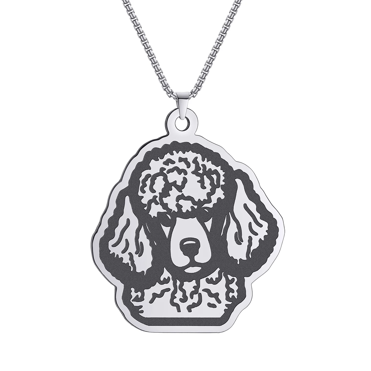 Wholesale Stainless Steel Poodle Dog Animal Charm Necklace Fashion Jewelry  PoodleDog Design Necklace for Women and Man