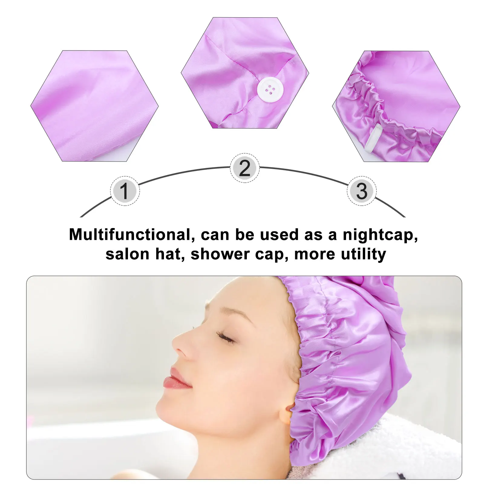 

Elastic Long For Curly Braids Dreadlocks Large Size Women Lightweight Portable Wrap Hat Satin Sleep Wrap Braids Hair