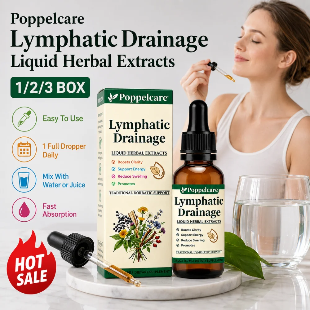 Natural Herbal Lymphatic Drainage Drops 60ml Fast Absorbing Liquid Supplement Fluid Balance Circulation Support for Men Women