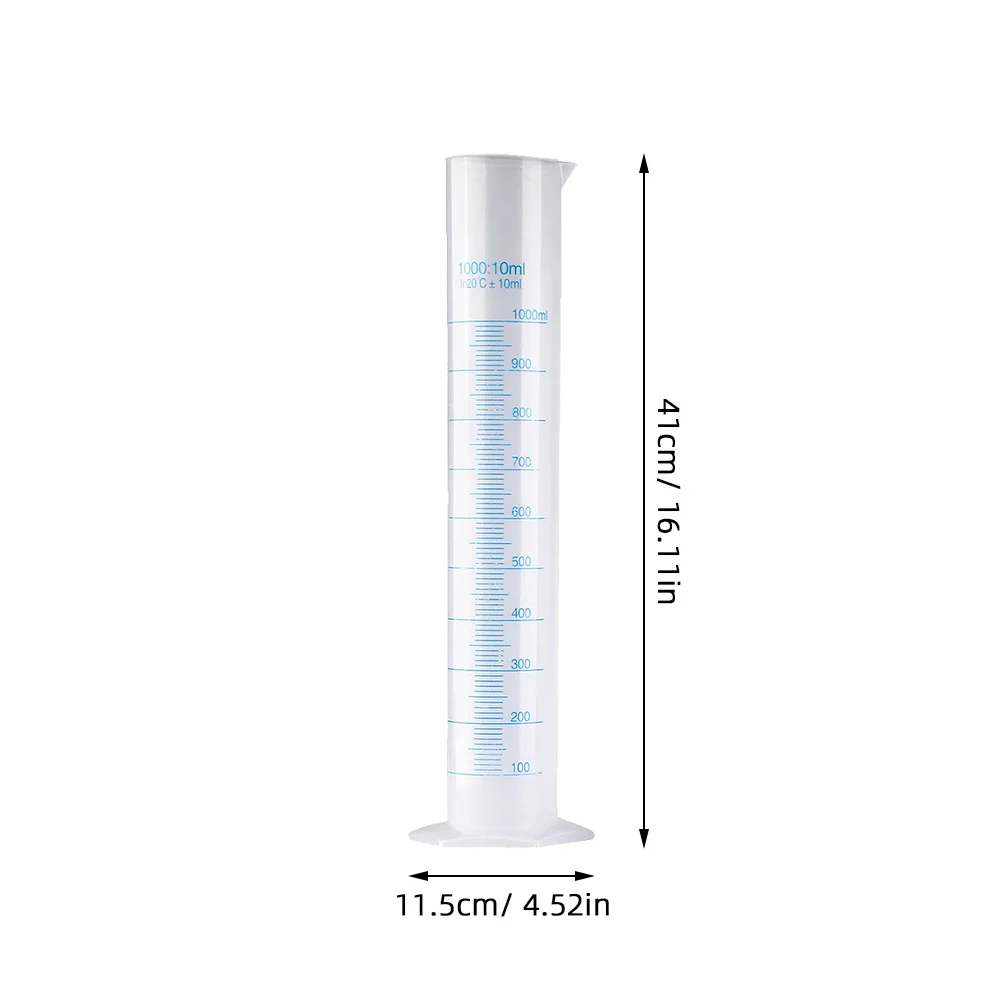 5Pcs Laboratory Measuring Cylinder Set Plastic Graduated Cylinder with Clear Scale Stable Pentagon Base School Science Use