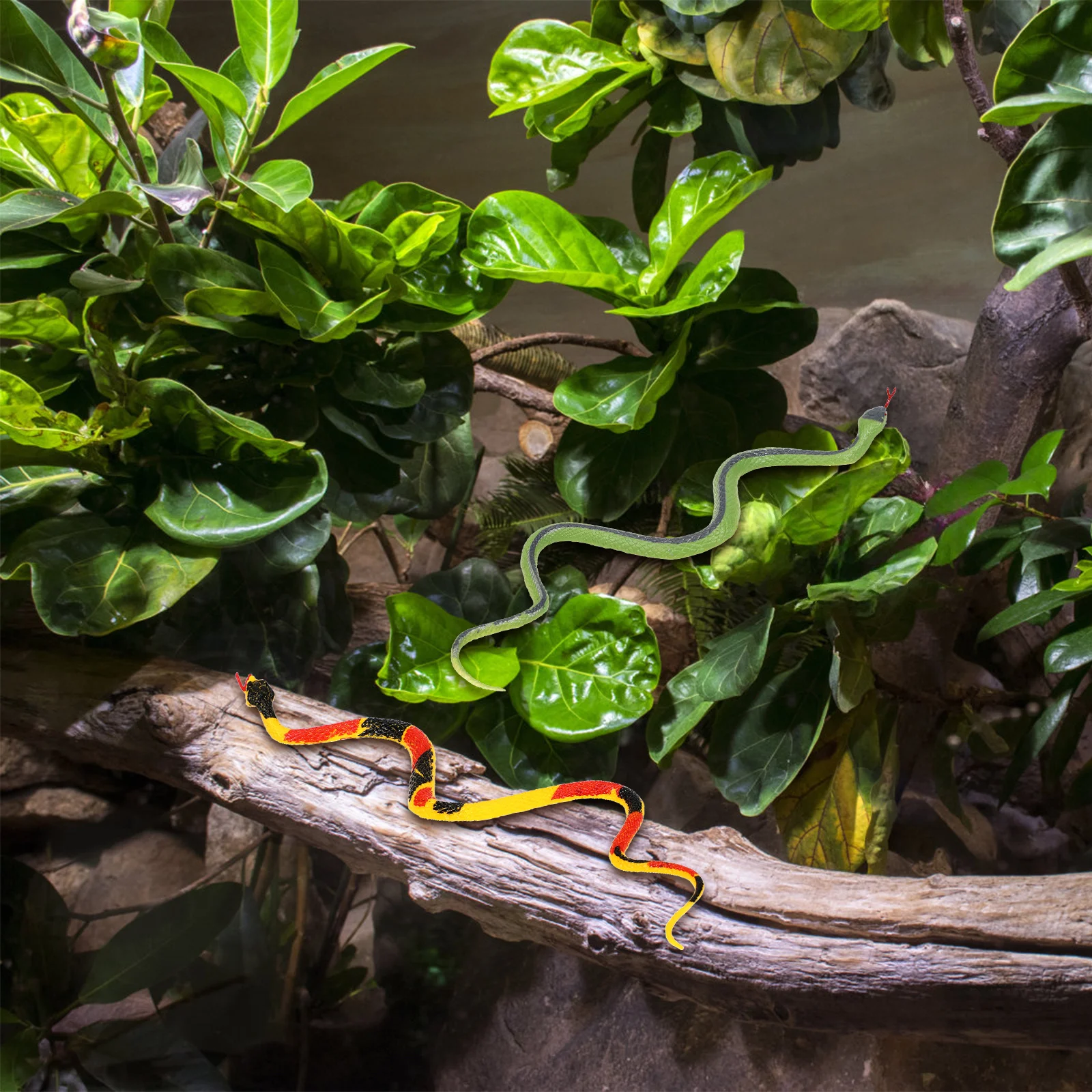 

6pcs Fake Snakes Realistic Snake Sturdy Flexible Design For Pranks Decor Teaching Halloween Party Decorations Tricky Snake Props