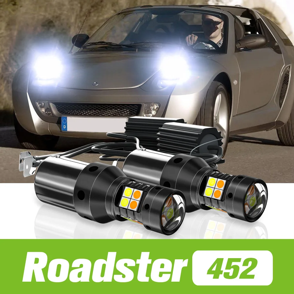 2pcs For Smart Roadster 452 Dual Mode LED Turn Signal+Daytime Running Light DRL 2003 2004 2005 Accessories