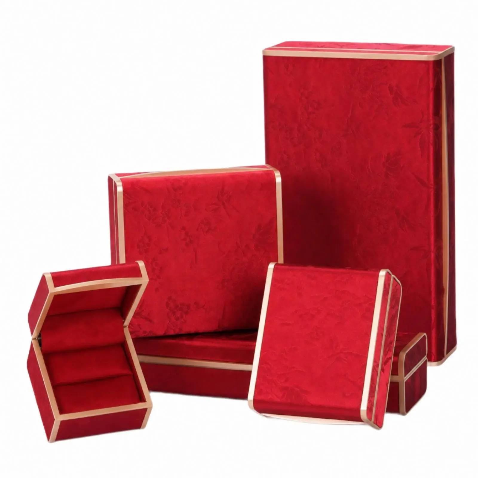 Structured Jewelry Storage Box with Floral Design for Vanity Countertop Display and Organizing